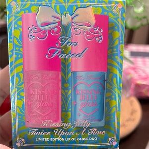Too Faced Kissing Jelly Lip Gloss Duo - Pink and Blue